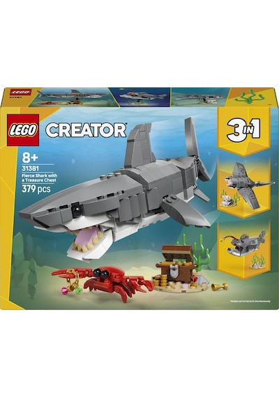 LEGO® Creator Acımasız Köpek Balığı ile Hazine Sandığı 31381 – 8 Yaş Üzeri Çocuklar için Yaratıcı Oyuncak Yapım Seti (379P)