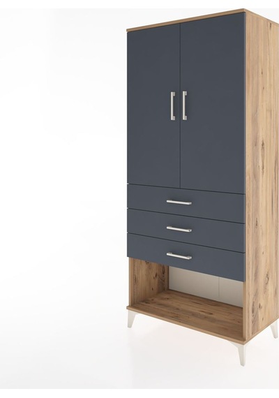 Hyperion Dolap 3 Raflı 3 Çekmeceli 2 Kapaklı 88x44x195 Çam-antrasit Atlas Çam Hyperion Dolap 3 Raflı 3 Çekmeceli 2 Kapaklı 88x44x195 Çam-antrasit Atlas Çam