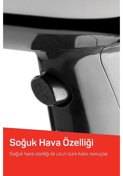 Arzum AR5007 Shiny İyonlu Saç Kurutma Makinesi, Difüzörlü Başlıklı, 2200W, Siyah