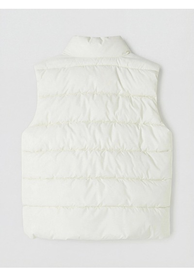 LC Waikiki Lcw Kids Bej Dik Yaka Kız Çocuk Kapitone Şişme Yelek Lıght Beıge