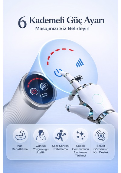 Ds5a G5 Tip Şarjlı Vücut Masaj Aleti Cihazı Sıkılaştırıcı Selülit Karşıtı Titreşimli Kas Gevşetici Beyaz
