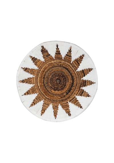 Bohem Hasır Yuvarlak Duvar Dekoru Bambu Ve Makrome İle Yapılan Duvar Süsü 50 Cm X 50 Cm-79