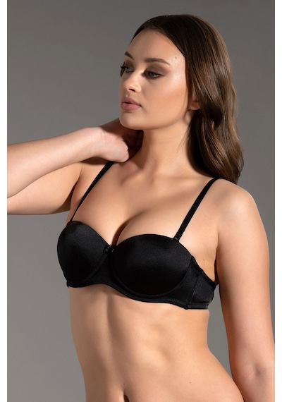 Kompedan Basic Straplez Desteksiz Sütyen New Bra 7050-siyah Siyah