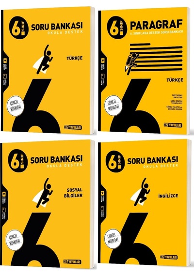 Hız 2026 6. Sınıf Türkçe Sosyal Paragraf İngilizce Soru Bankası Seti 4 Kitap