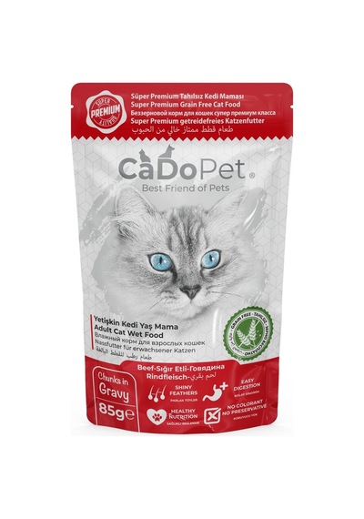 Cadopet Sığır Etli Yetişkin Pouch Yaş Mama Grain Free 85 G