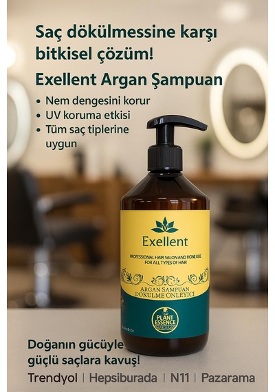 Exellent Argan Şampuanı Hacimsiz - İnce Telli