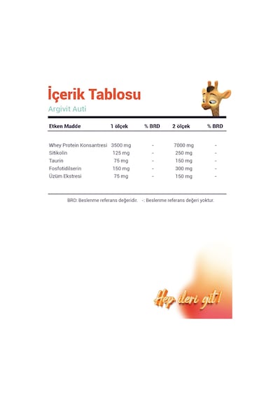Argivit Auti Taurin Sitikolin Fosfotidilserin Ve Üzüm Eki 400 Gr + Shaker