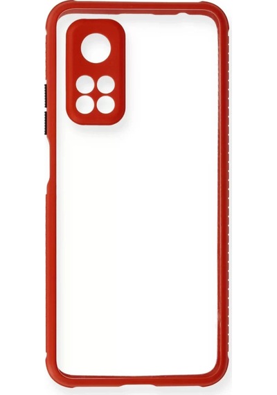 Newface Xiaomi Mi 10t Pro Kılıf Miami Şeffaf Silikon - Kırmızı
