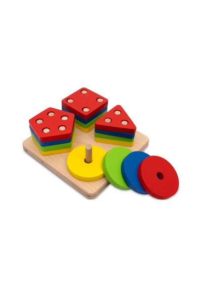 4 Lü Bultak Ahşap Geometrik Şekiller
