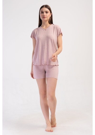 Yake Store Kadın Lyc Vıscon V Yaka Fıyonklu Kısa Kol Bıbılalı Etegı Oval Sort Takım - Rosebloom Pembe Yake Store Kadın Lyc Vıscon V Yaka Fıyonklu Kısa Kol Bıbılalı Etegı Oval Sort Takım - Rosebloom Pembe