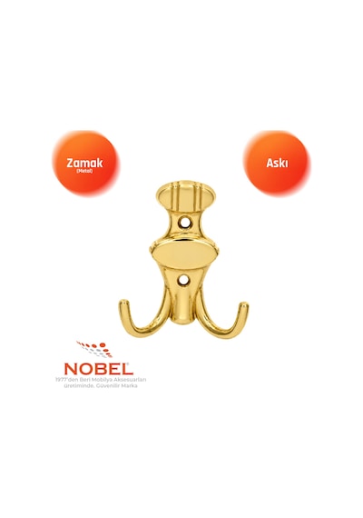 Çi Zgi Li Askı, Metal Vestiyer Askısı, 37 Gr, Dolap Ve Duvar Askılığı, Altin Vidalı Altın
