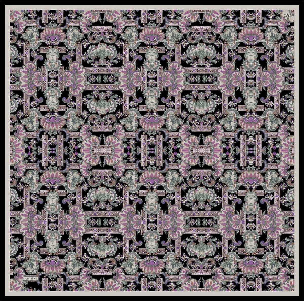 Armine Etnik Desen Saf İpek Twill Eşarp 9416d 81 Çok Renkli