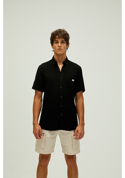 Bad Bear Frank Shirt Siyah Kısa Kollu Erkek Gömlek-siyah Siyah