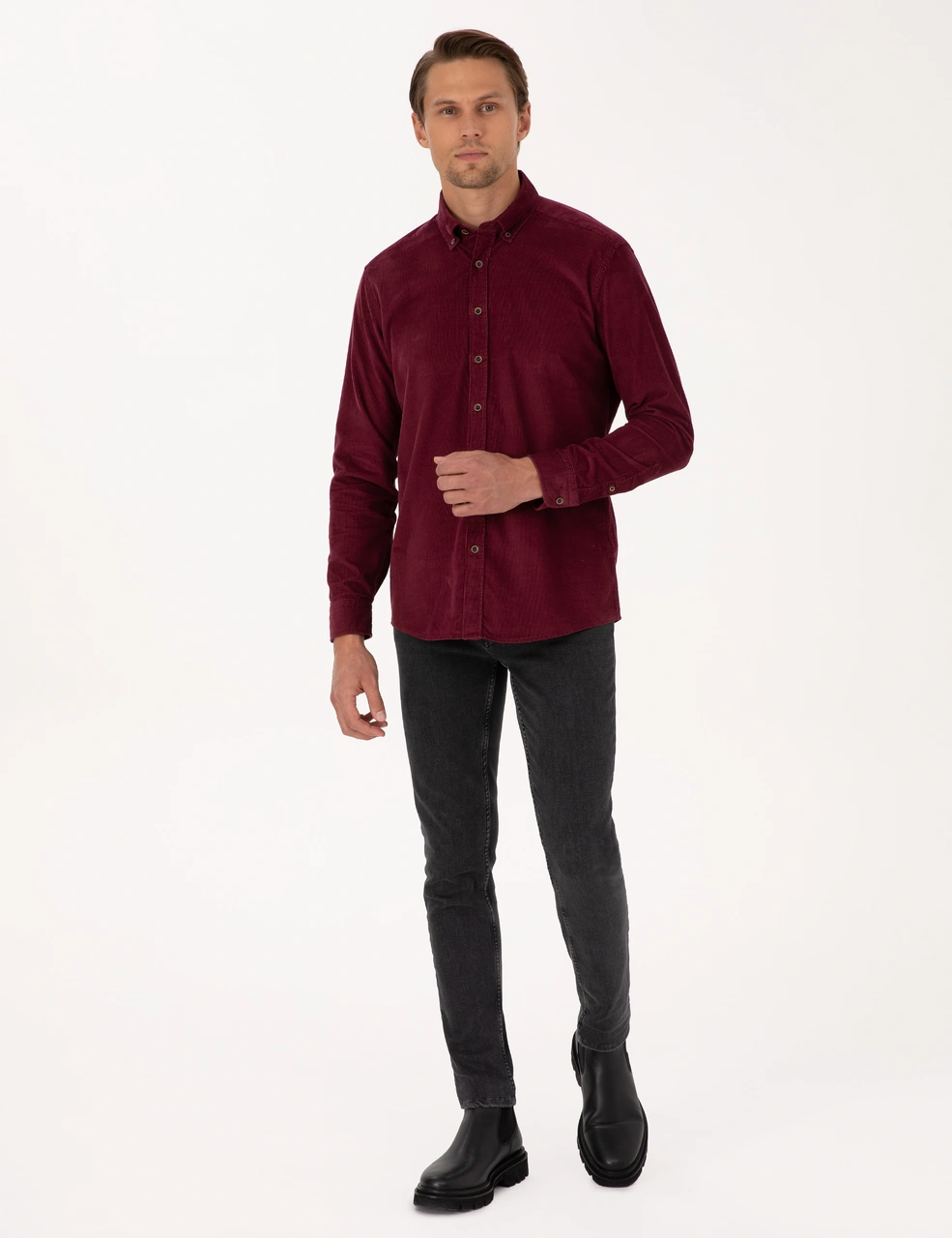 Pierre Cardin Erkek Plum Gömlek Desenli 50310139-vr177 Plum