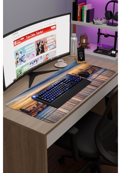San Francisco Kaliforniya Abd 2 V2 90x40 Xxl Gaming Kauçuk Kaymaz Taban Mouse Pad Fare Altlığı