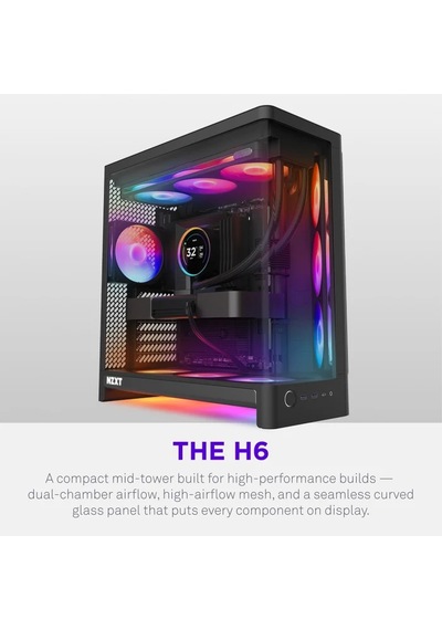 Nzxt H6 Rgb+ Cc-h62fb-p1 Dual-chamber Gaming Mid-tower Pc Kasası