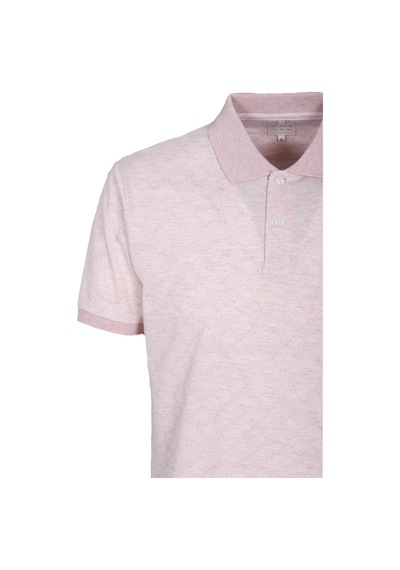 Erkek Polo Yaka Tişört Nar Çiçeği Dokulu Slim Fit Ribanalı Kol T-shirt Ncs Jeans 1250-nar Çiçeği Narçiçeği
