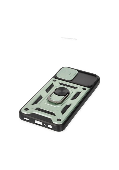 Samsung Uyumlu Galaxy A03 Kılıf Pars Lens Yüzüklü Silikon Yeşil,