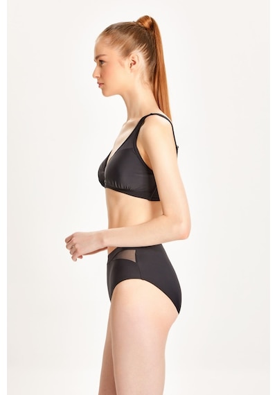 Too Salty Swimwear Kadın Tül Detaylı Toparlayıcı Yüksek Bel Bikini Takımı 24s100st Siyah