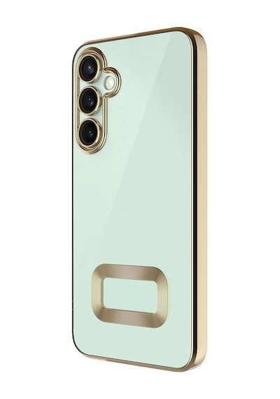 Galaxy A35 Kılıf Kamera Korumalı Logo Gösteren Zore Omega Kapak Gümüş