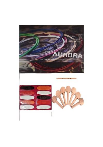 Kırmızı Aurora 0.20 Uzun Sap Bağlama Teli Takımı +10 Adet Tezene