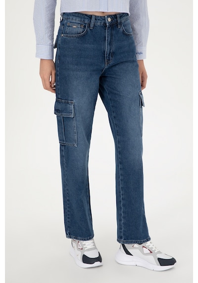 U.S. Polo Assn. Kadın Mavi Cargofit Jean Pantolon 50290929-DN0022