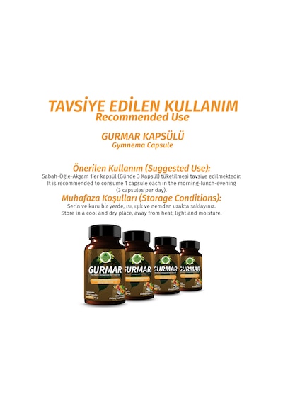 Gökçek Şifa 1000 MG Gurmar (Gymnema Capsule) 60 Kapsül