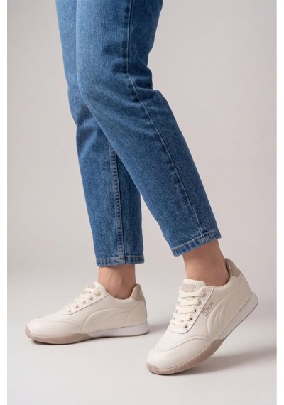 Papuçcity Dvmd 03440 Kadın Sneakers Spor Ayakkabı Krem