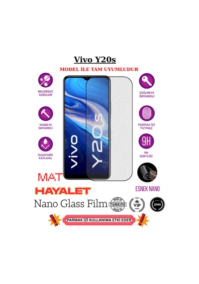 Vivo Y20s Tam Uyumlu Mat Hayalet Privacy Esnek Nano Ekran Koruyucu Film