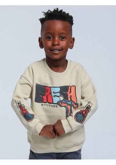 Jack Lions Erkek Bebek Fresh Dokulu İnce Şardonlu 3 İplik Sweatshirt-14748 Bej