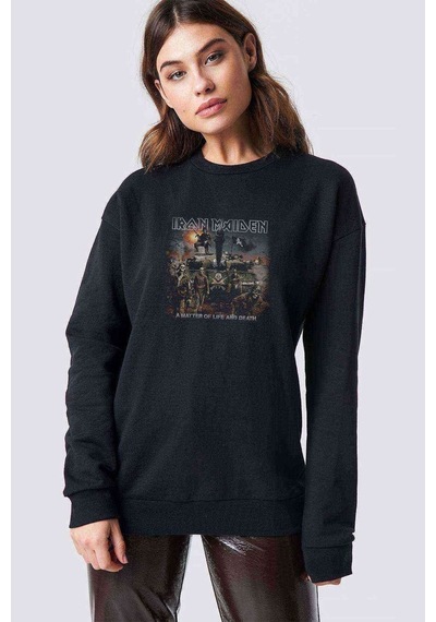 Iron Maıden A Matter Baskılı Siyah Kadın Sweashirt