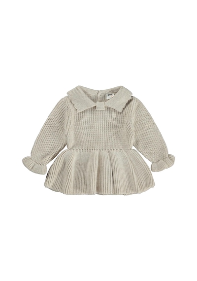 Civil Baby Kolu Büzgülü 6-18 Ay Elbise - Bej Vizon