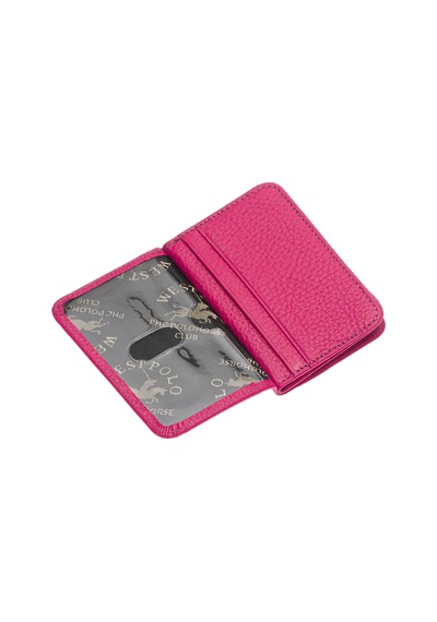 Westpolo Hakiki Deri Bol Kart Bölmeli Unisex Kartlık - Fuşya Fuşya