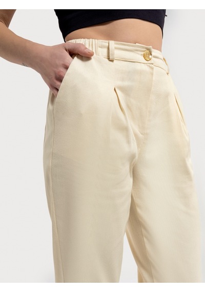 Slouchy Fit Kadın Pantolon Ekru