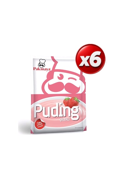 Pakmaya Puding Çilekli 125 Gr X 6 Adet