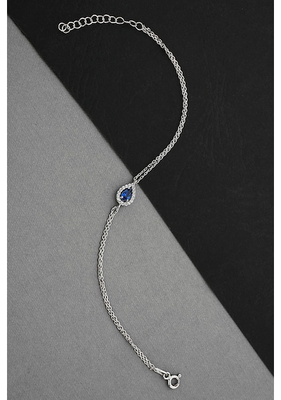 Damla Motifli Zirkon Taşlı Gümüş Bileklik - B077201