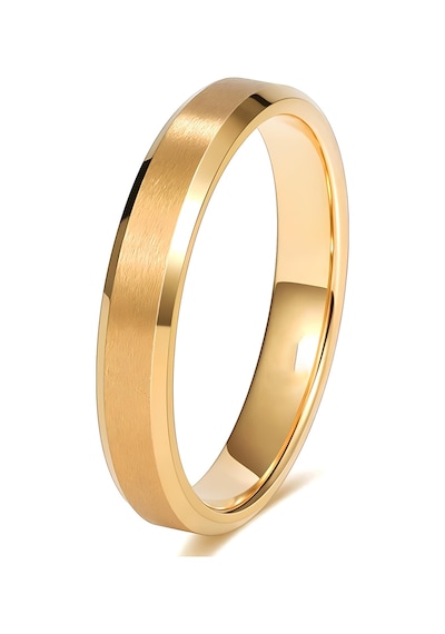 4mm Köşeli Mat Düz Model Unisex Erkek Kadın Çelik Alyans Yüzük Cl40 001