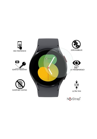 Novstrap Samsung Galaxy Watch 5 40mm İle Uyumlu Ekran Koruyucu Temperli Cam Kolay Uygulama Aparatlı