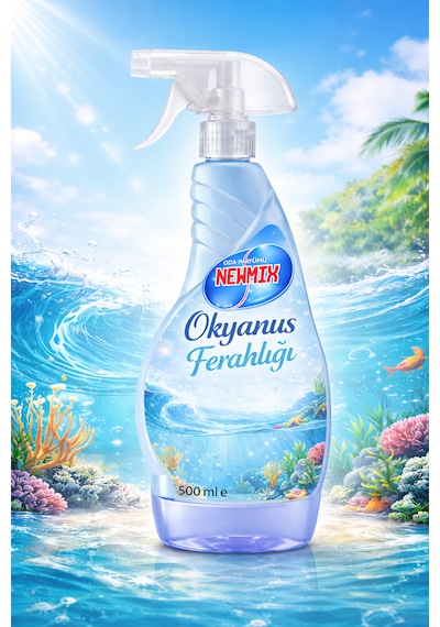 Okyanus Ferahlığı Oda&oto Parfümü 500 Ml Amber - Anti-Stres - Bahçe Gülü - Okyanus