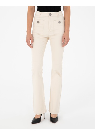 Pierre Cardin Kadın Ekru Pantolon Kanvas-chino 50292885-vr019 Ekru