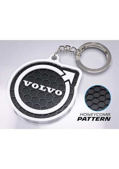 Markanıza Özel Petek Desenli Volvo Logolu 3d Anahtarlık