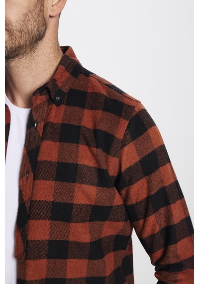 Tudors Erkek Slim Fit Dar Kesim Oduncu Düğmeli Yaka Kareli Kışlık Gömlek-32269 Çok Renkli Tudors Erkek Slim Fit Dar Kesim Oduncu Düğmeli Yaka Kareli Kışlık Gömlek-32269 Çok Renkli