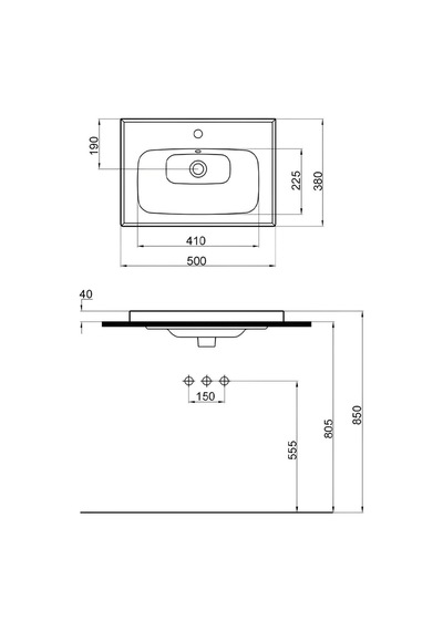 Newline Etajerli Lavabo 50 x 38 x 4.5 CM