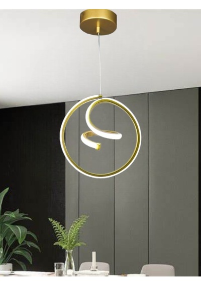 Renkoled Aydınlatma Modern Sarkıt Led Avize Gold Kasa Beyaz Işık Gold