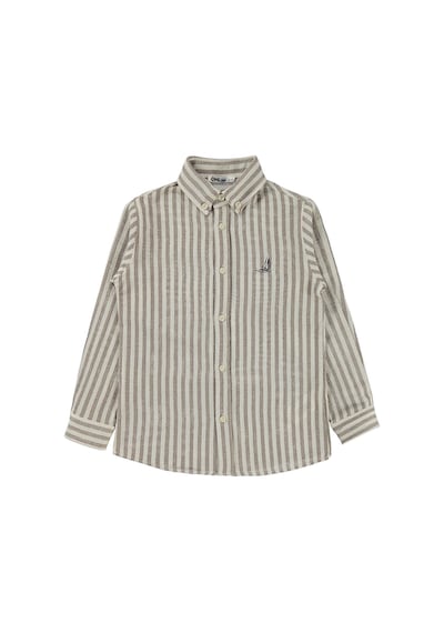 Civil Boys Çizgili Basic 6-9 Yaş Gömlek - Kahve