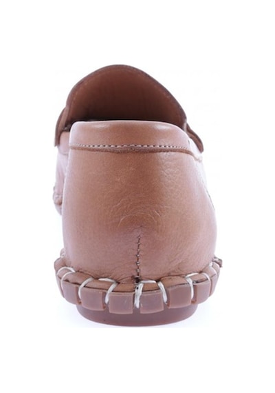 Dgn 600-23y Kadin Dikiş Detayli Metal Tokali Loafer Ayakkabi 600-2109-R1755 Taba