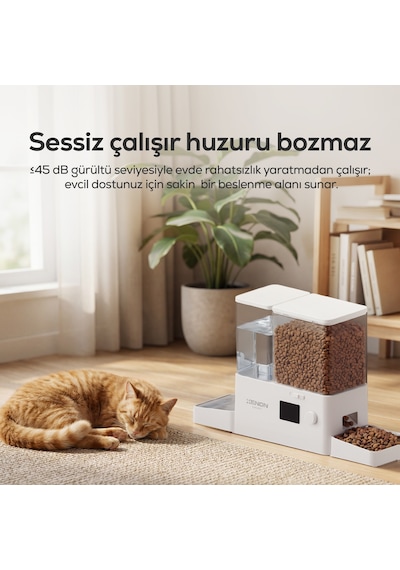 Xenon Smart Otomatik Mama Ve Su Kabı Akıllı 2 İn 1 Besleyici, Wifi, Çelik Kase, 3.5l/2l, Sessiz Sifon X8616
