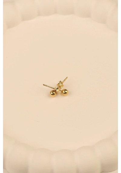14 Ayar 2mm Top Altın Küpe
