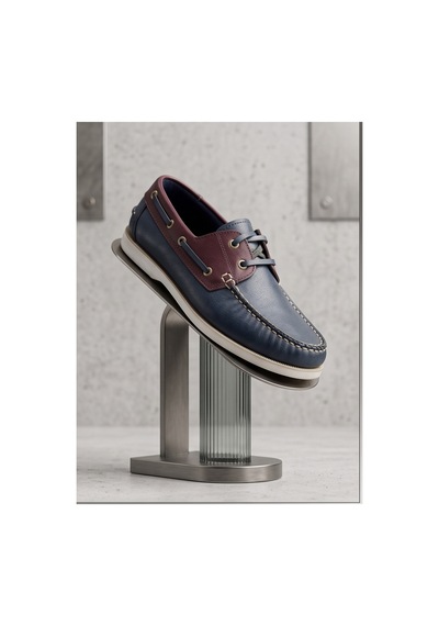 Crc Ayakkabı %100 Hakiki Deri Glossy Leather Men's Shoes - Urban Street Style Kalın Taban Lacivert Crc Ayakkabı %100 Hakiki Deri Glossy Leather Men's Shoes - Urban Street Style Kalın Taban Lacivert