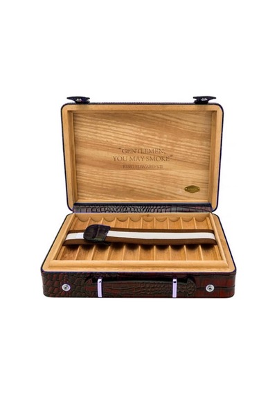 Croco Desen Seyahat Puro Kutusu Humidor İçi Sedir Kahve 18's